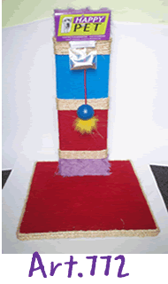 Rascador con base (Soga sisal y alfombra, decorado)